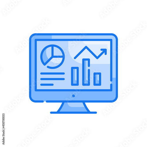 Business Dashboard vector blue colours icon style illustration. EPS 10 file
