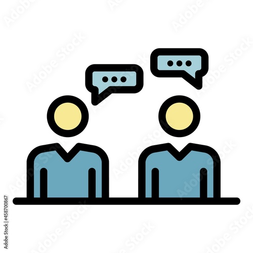 Administrators dialog icon. Outline administrators dialog vector icon color flat isolated