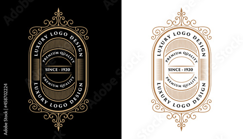 Vintage ornamental vector with floral ornament Suitable for whiskey, liquor, beer, brewery, wine, barber shop, coffee shop, tattoo studio, salon, boutique, hotel, shop signage engraving illustration