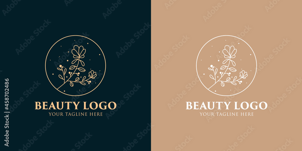 Hand drawn feminine woman beauty minimal face and floral botanical logo template for makeup spa salon skin & hair care line art portrait vector printable illustration design Hand drawn feminine woman beauty minimal face and floral botanical logo template for makeup spa salon skin & hair care line art portrait vector printable illustration design