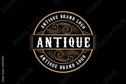Vintage ornamental vector with floral ornament Suitable for whiskey, liquor, beer, brewery, wine, barber shop, coffee shop, tattoo studio, salon, boutique, hotel, shop signage engraving illustration
