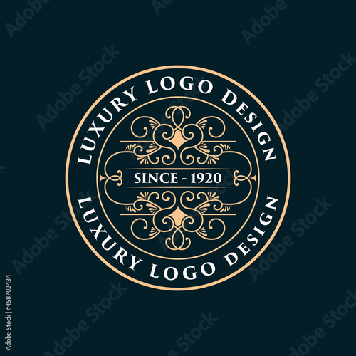 Vintage ornamental vector with floral ornament Suitable for whiskey, liquor, beer, brewery, wine, barber shop, coffee shop, tattoo studio, salon, boutique, hotel, shop signage engraving illustration