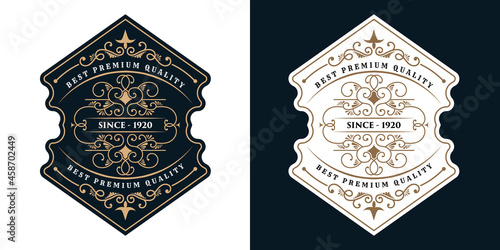 Whiskey Bourbon Vintage luxury antique logo border frame western engraving labels for beer wine whiskey alcohol product box packaging label vector printable design template