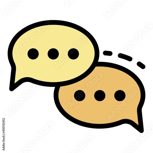 Conversational bubbles icon. Outline conversational bubbles vector icon color flat isolated