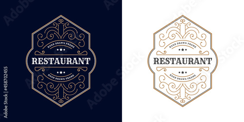 Whiskey Bourbon Vintage luxury antique logo border frame western engraving labels for beer wine whiskey alcohol product box packaging label vector printable design template