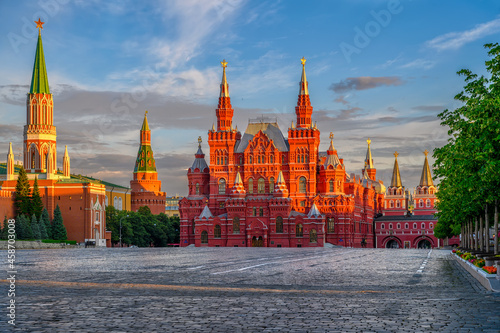 Red Square, Moscow Kremlin and State Historical Museum in Moscow, Russia. Architecture and landmarks of Moscow.