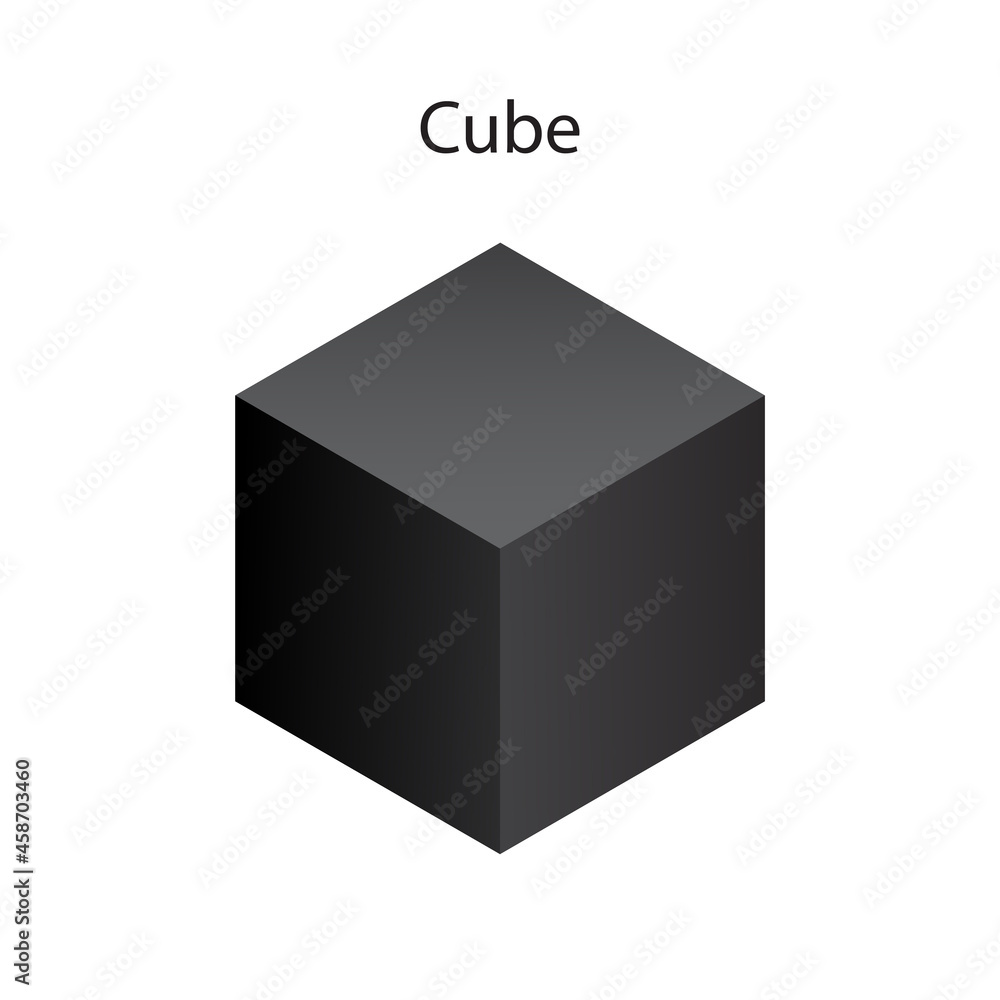 Black cube with gradients for game, icon, packaging design or logo. cube icon isolated on white background. Minimalist style abstract cube icon. Black cube with gradients for game, icon, packaging design or logo. cube icon isolated on white background. Minimalist style abstract cube icon.