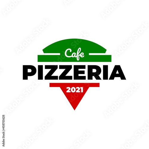 illustration of a pizza with a Italian flag color. good for any business related to food especially pizza. pizzeria logo vector template.