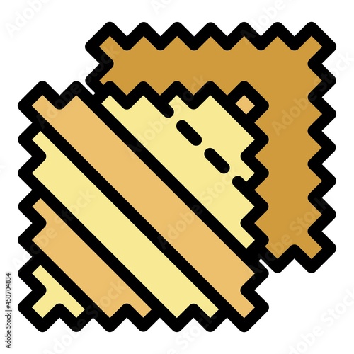 Fabric samples icon. Outline fabric samples vector icon color flat isolated