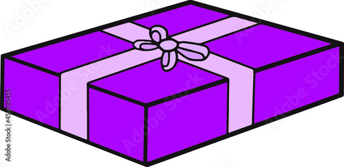 Clip art of purple gift box.