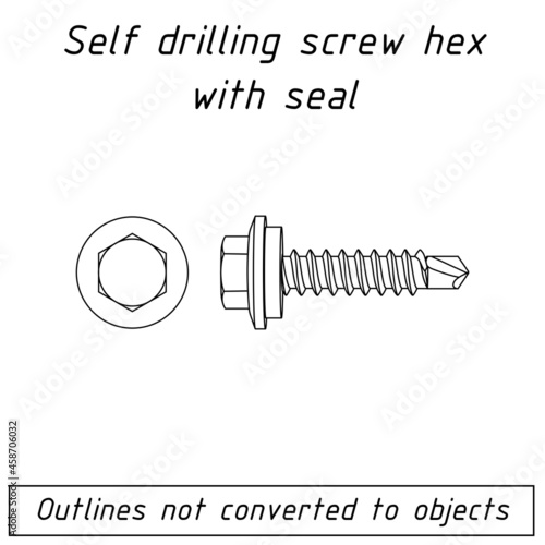 self drilling screw hex head with seal outline