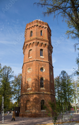 Water tower Zaraysk city background