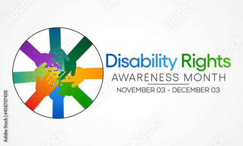 Disability Rights awareness month is observed every year from November 3 to December 3, Vector illustration