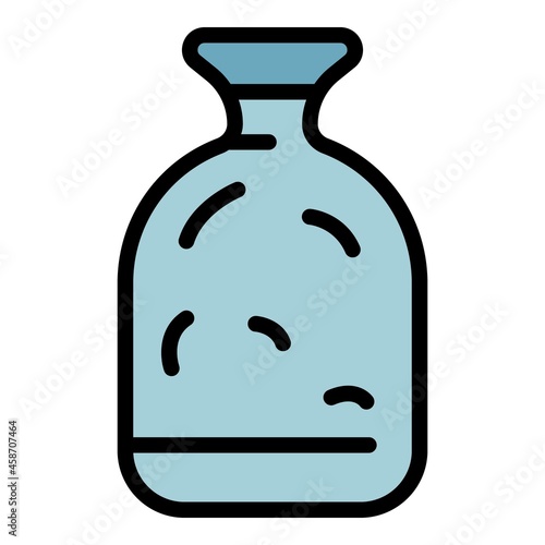 Glass jar icon. Outline glass jar vector icon color flat isolated