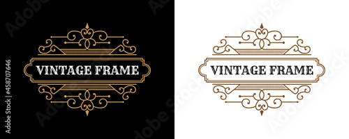 Vintage ornamental vector with floral ornament Suitable for whiskey, liquor, beer, brewery, wine, barber shop, coffee shop, tattoo studio, salon, boutique, hotel, shop signage engraving illustration