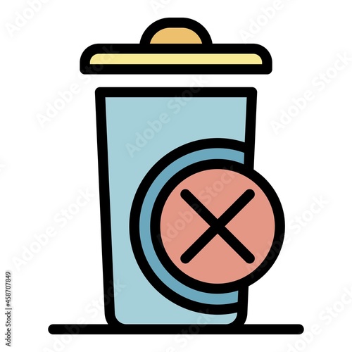 Unsorted garbage icon. Outline unsorted garbage vector icon color flat isolated photo