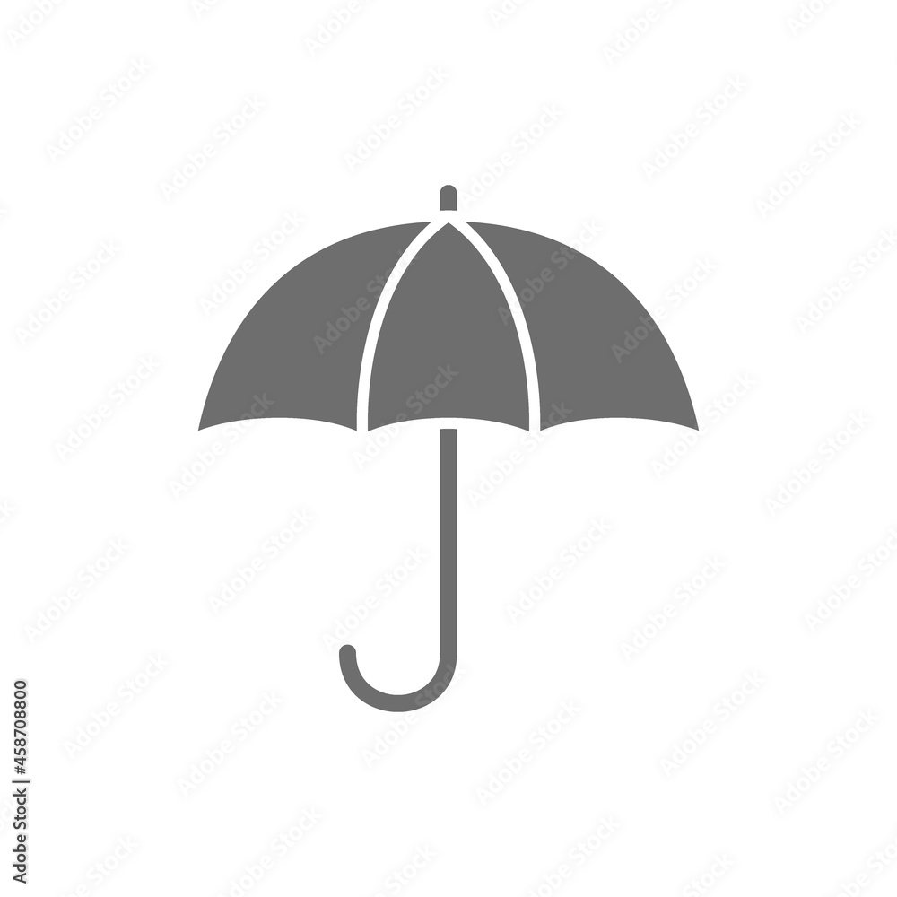 Umbrella grey icon. Isolated on white background Umbrella grey icon. Isolated on white background