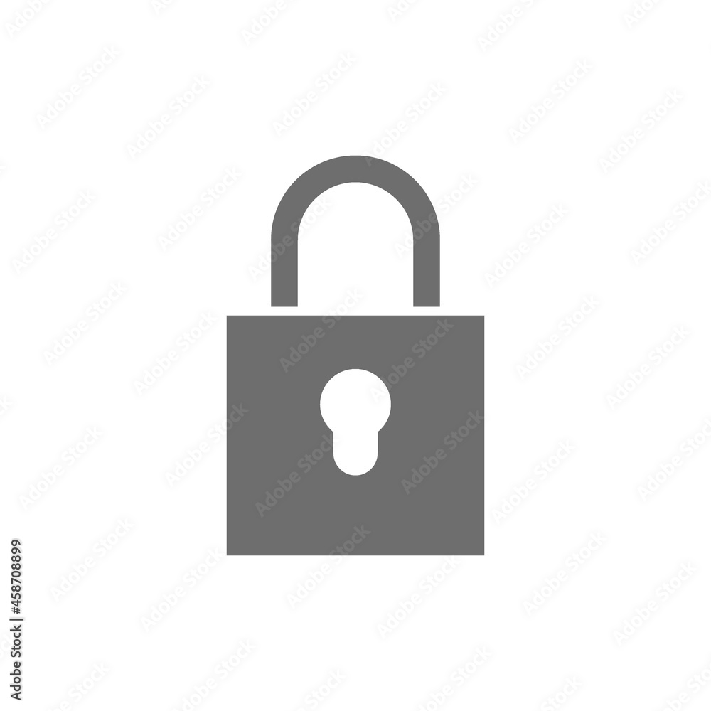 Lock grey icon. Isolated on white background Lock grey icon. Isolated on white background