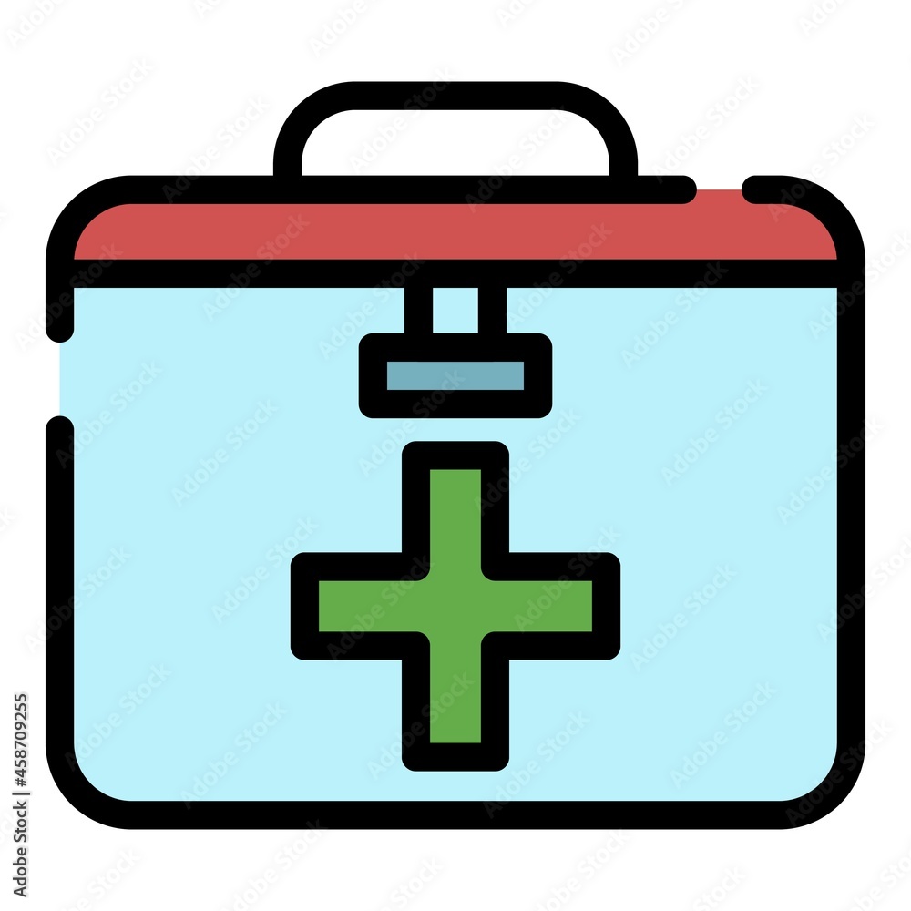 First aid kit icon. Outline first aid kit vector icon color flat isolated First aid kit icon. Outline first aid kit vector icon color flat isolated