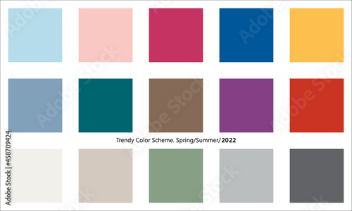 Trendy color scheme for spring and summer season of 2022