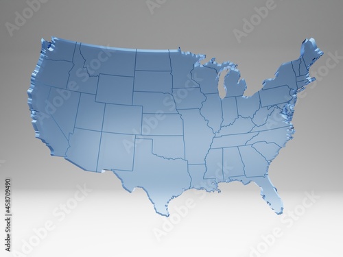 USA map blue states