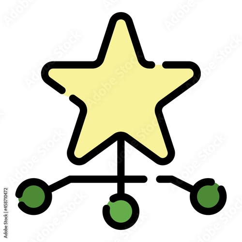 Star charity comunity icon. Outline star charity comunity vector icon color flat isolated photo