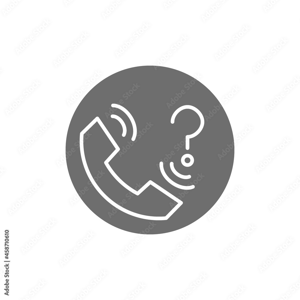 Contact support with question mark grey icon. Contact support with question mark grey icon.