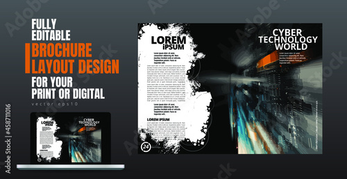 Brochure, ebook or presentation mockup ready for use, vector illustration easy to editable