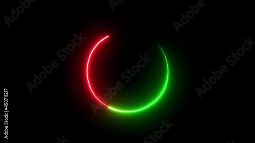 Wallpaper Mural Abstract seamless circle neon color looping animation of fluorescent ultraviolet light 4k glowing lines. Torontodigital.ca