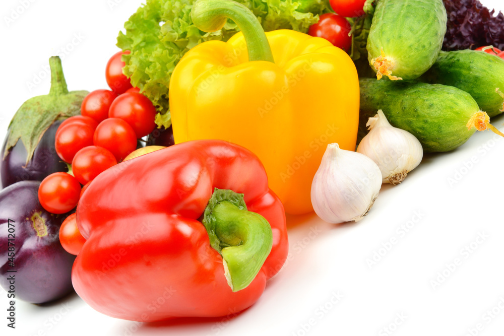 fresh vegetables Isolated on white background. fresh vegetables Isolated on white background.