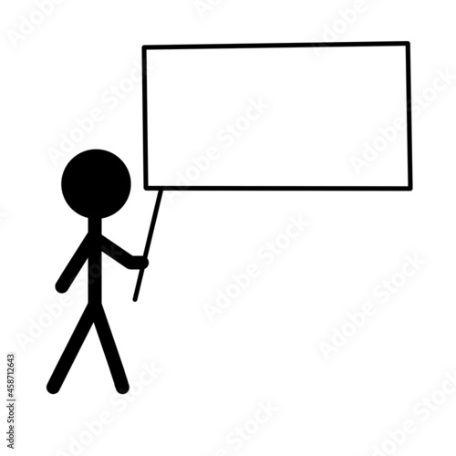 3d person with blank board
