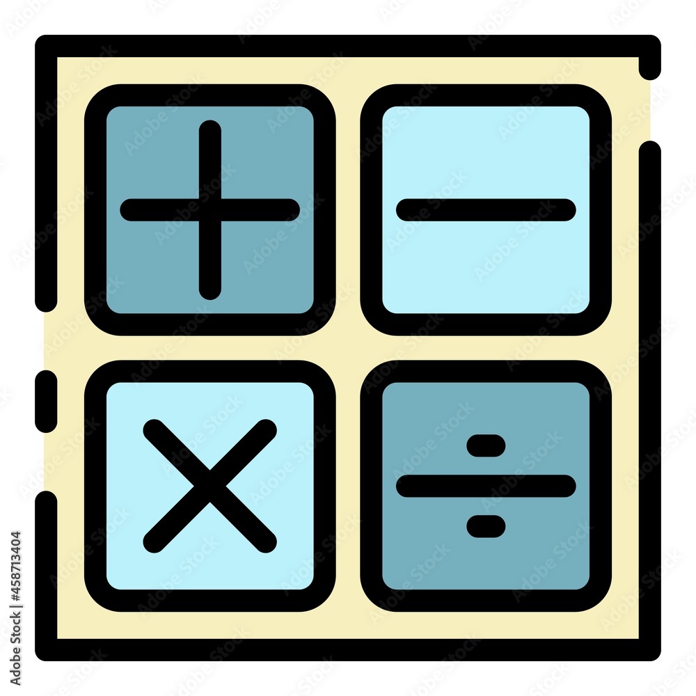 Finance calculator icon. Outline finance calculator vector icon color flat isolated Finance calculator icon. Outline finance calculator vector icon color flat isolated