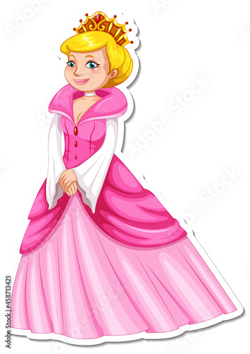 Beautiful princess cartoon character sticker