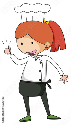 Little chef cartoon character isolated