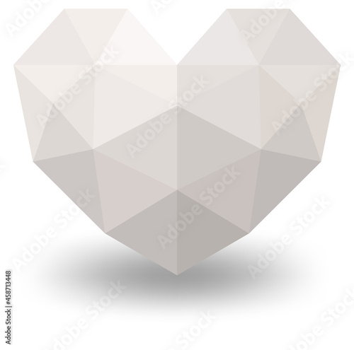 White geometric heart isolated