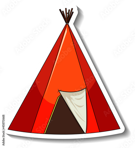 Sticker template with Circus Tent isolated