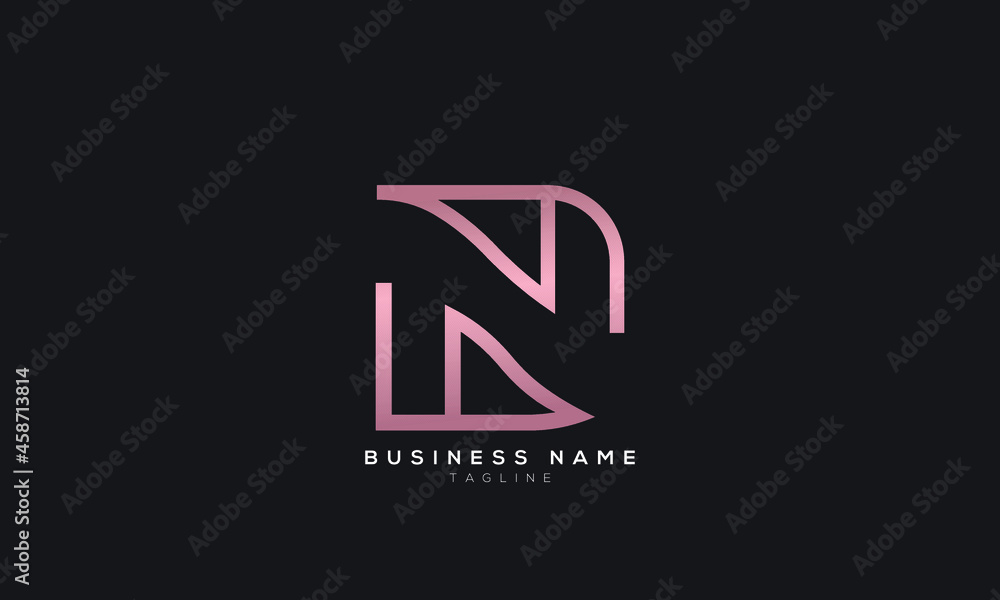 ND initials monogram letter text alphabet logo design Stock