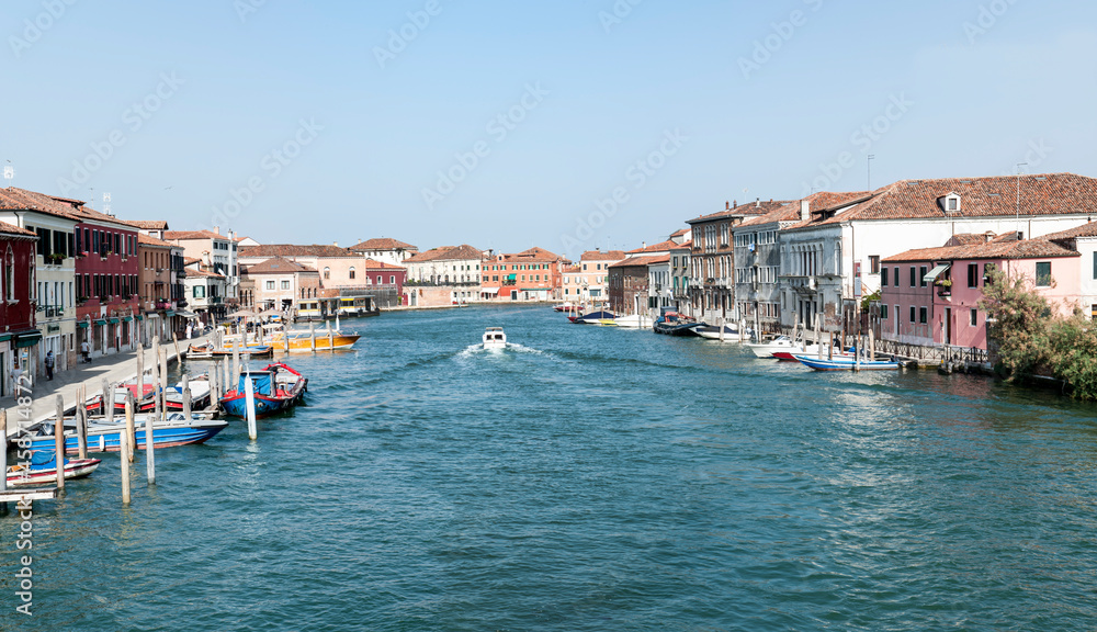Overview of the Cannareggio canal in Murano, Venice
