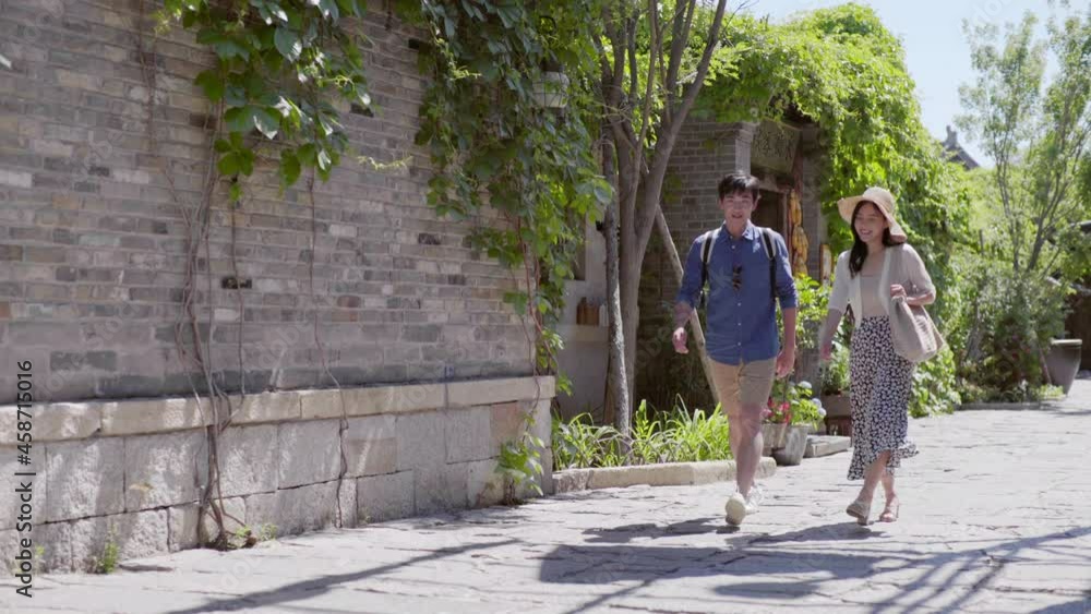 Happy young family enjoying vacation,4K