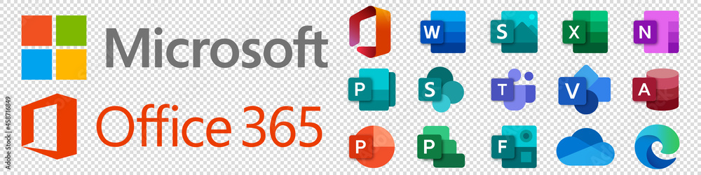 Microsoft Office 365: Excel, PowerPoint, Publisher,: vector de