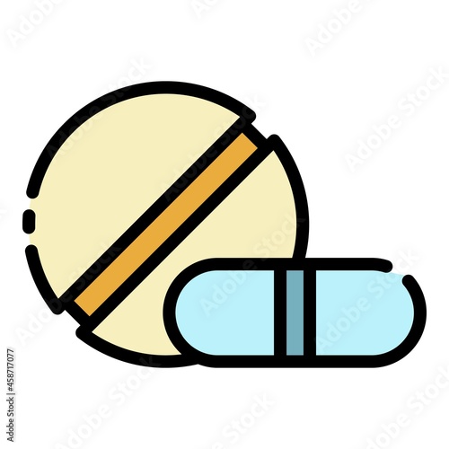 Medical drug addiction icon. Outline medical drug addiction vector icon color flat isolated