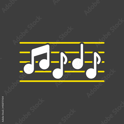 Stave and music notes vector icon