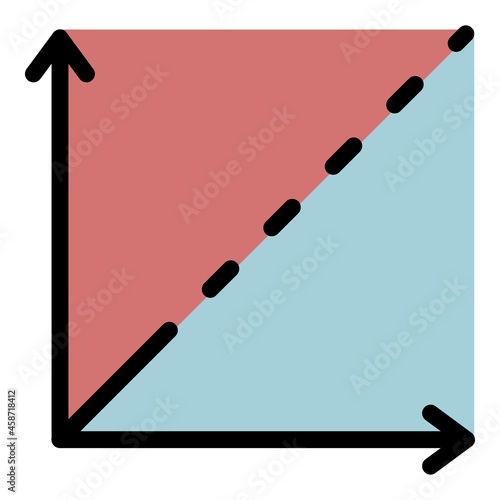 Cartesian axes icon. Outline cartesian axes vector icon color flat isolated