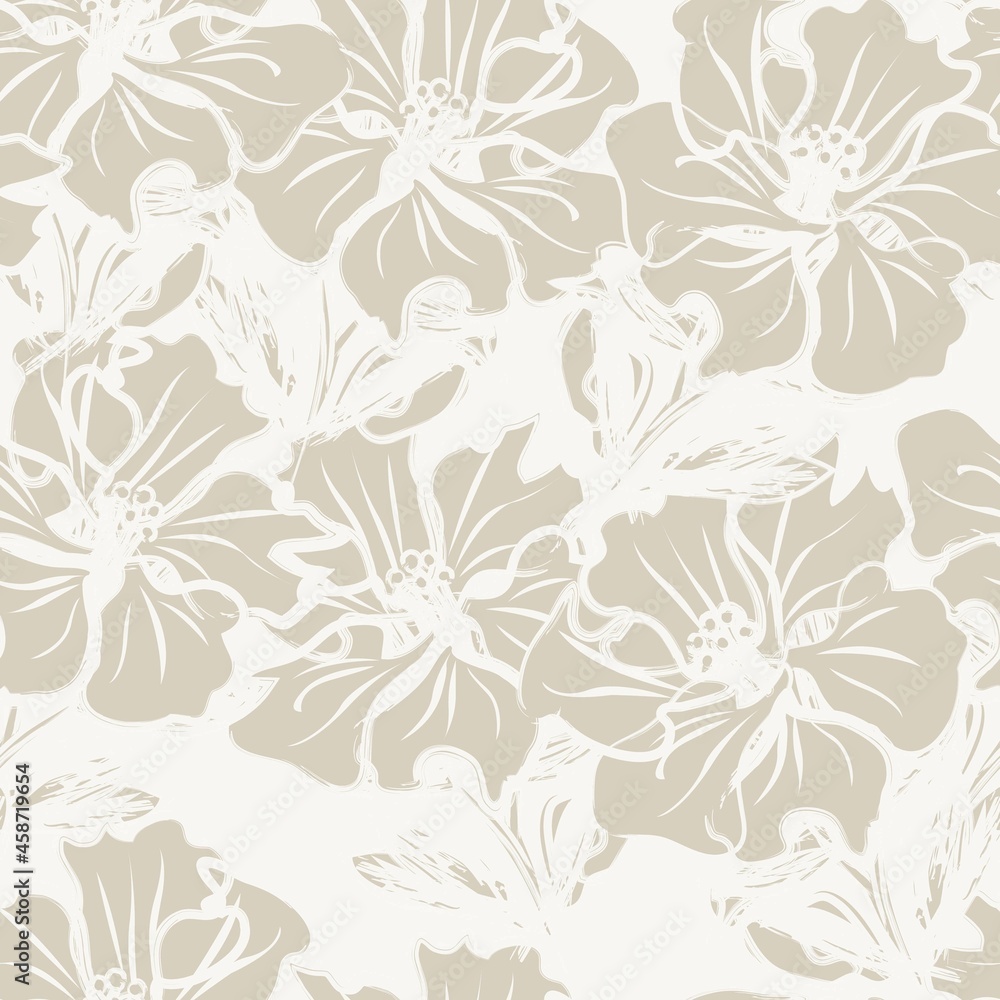 Floral Brush strokes Seamless Pattern Background