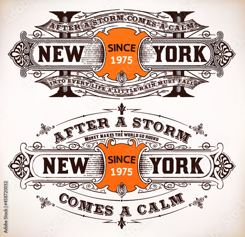 set of vintage labels