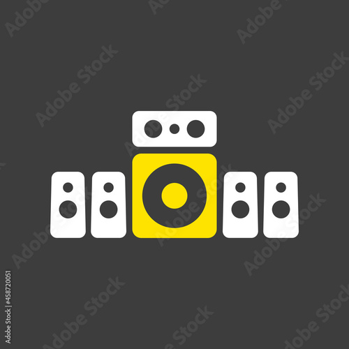 5.1 surround sound system vector icon