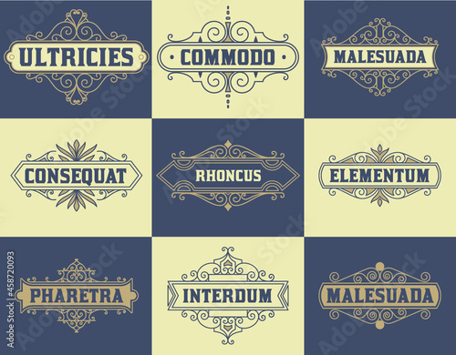 set of vintage retro labels