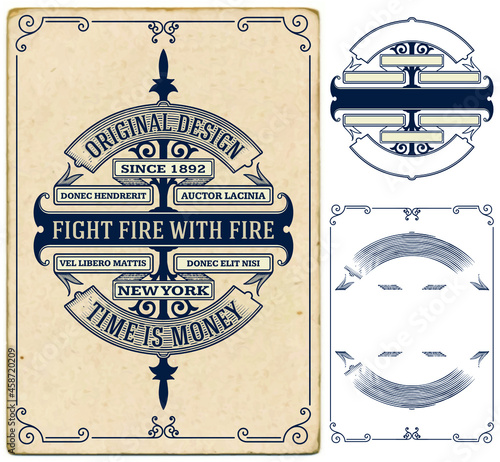set of vintage retro labels