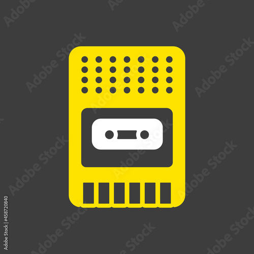 Vintage audio tape recorder vector icon