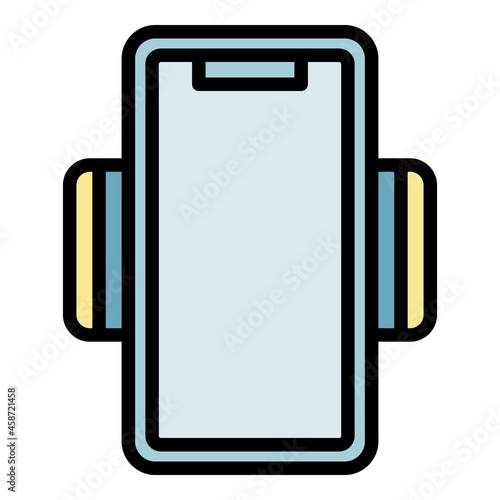 Plastic phone holder icon. Outline plastic phone holder vector icon color flat isolated